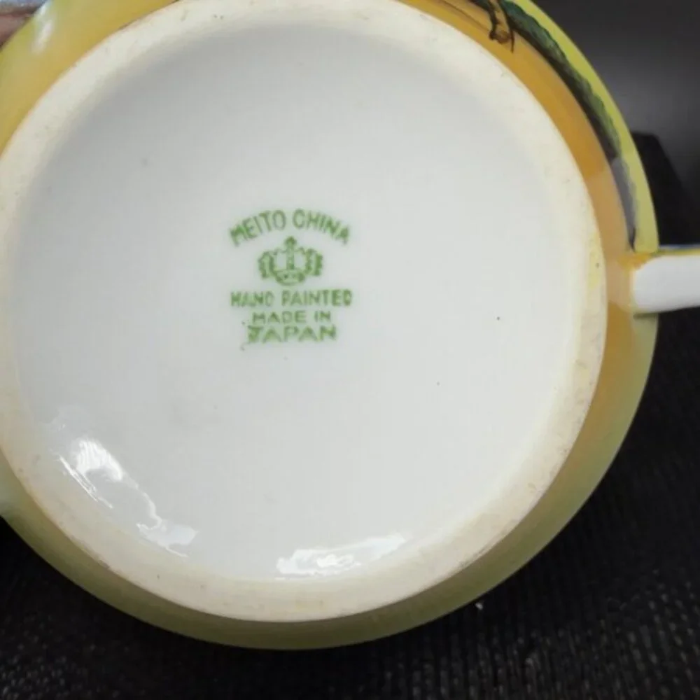 Meito‎ China Chikaramachi Porcelain Sugar And Creamer Set 2 Hand Painted Japan